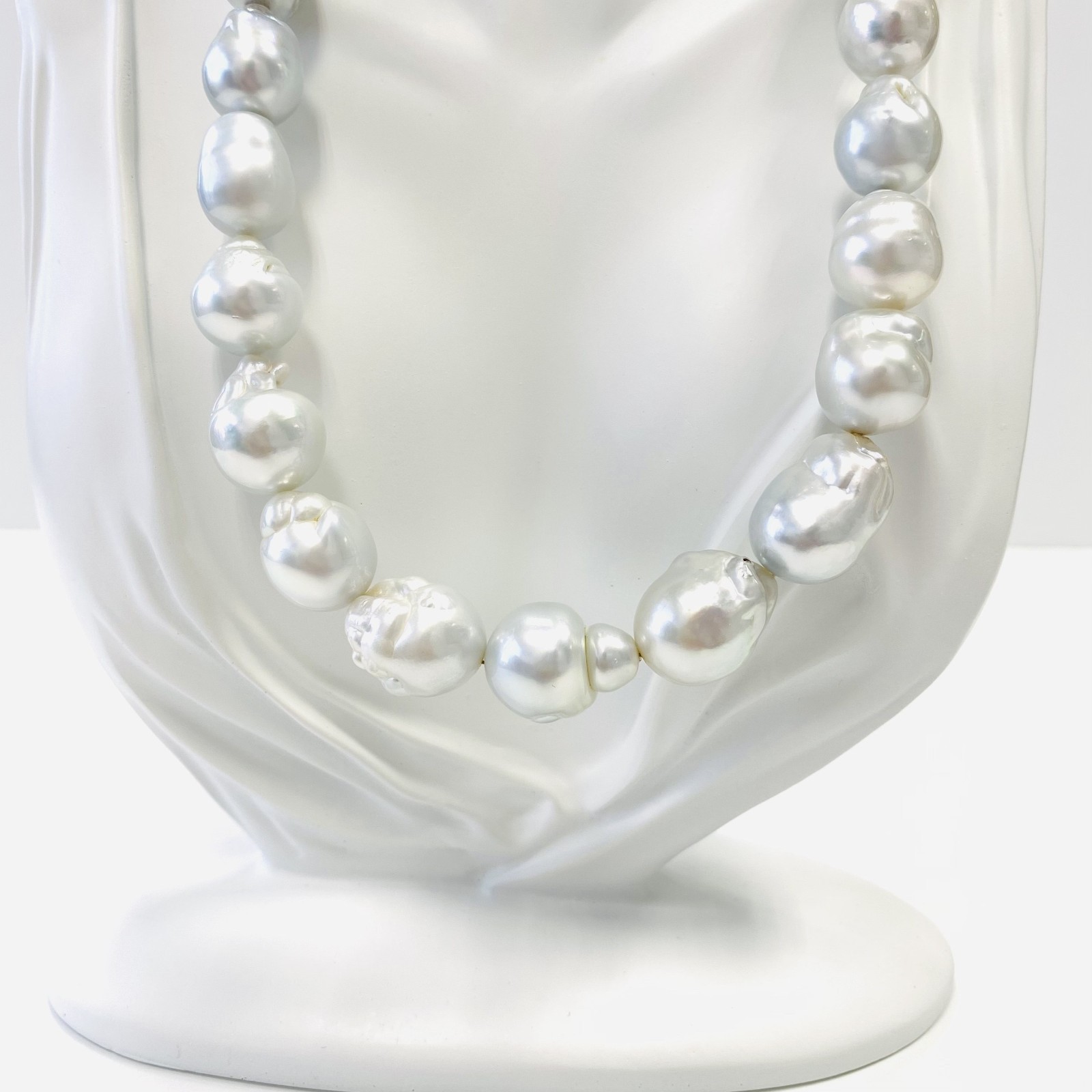 White South Sea Pearl Necklace Loose Strand 12mm to 19mm Large Baroque Pearls