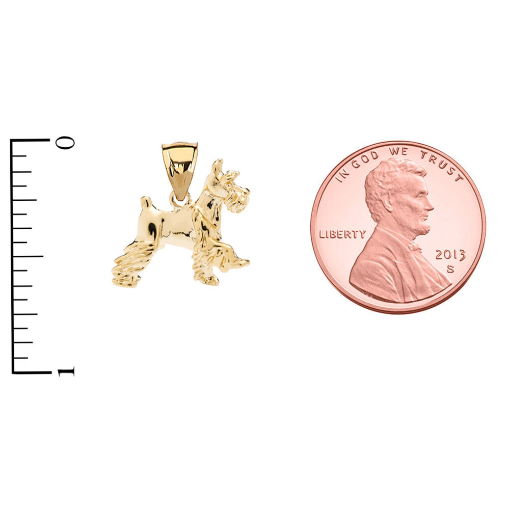 Gold Schnauzer Pendant Necklace (Available in Yellow/Rose/White Gold)