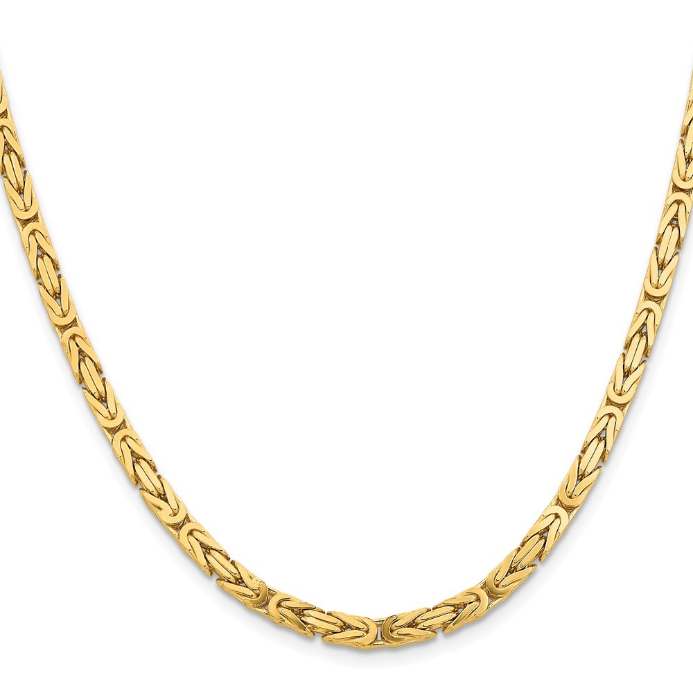 10K Yellow Gold 2-4mm Byzantine Chain Necklace 7-30 Inch Mens Womens