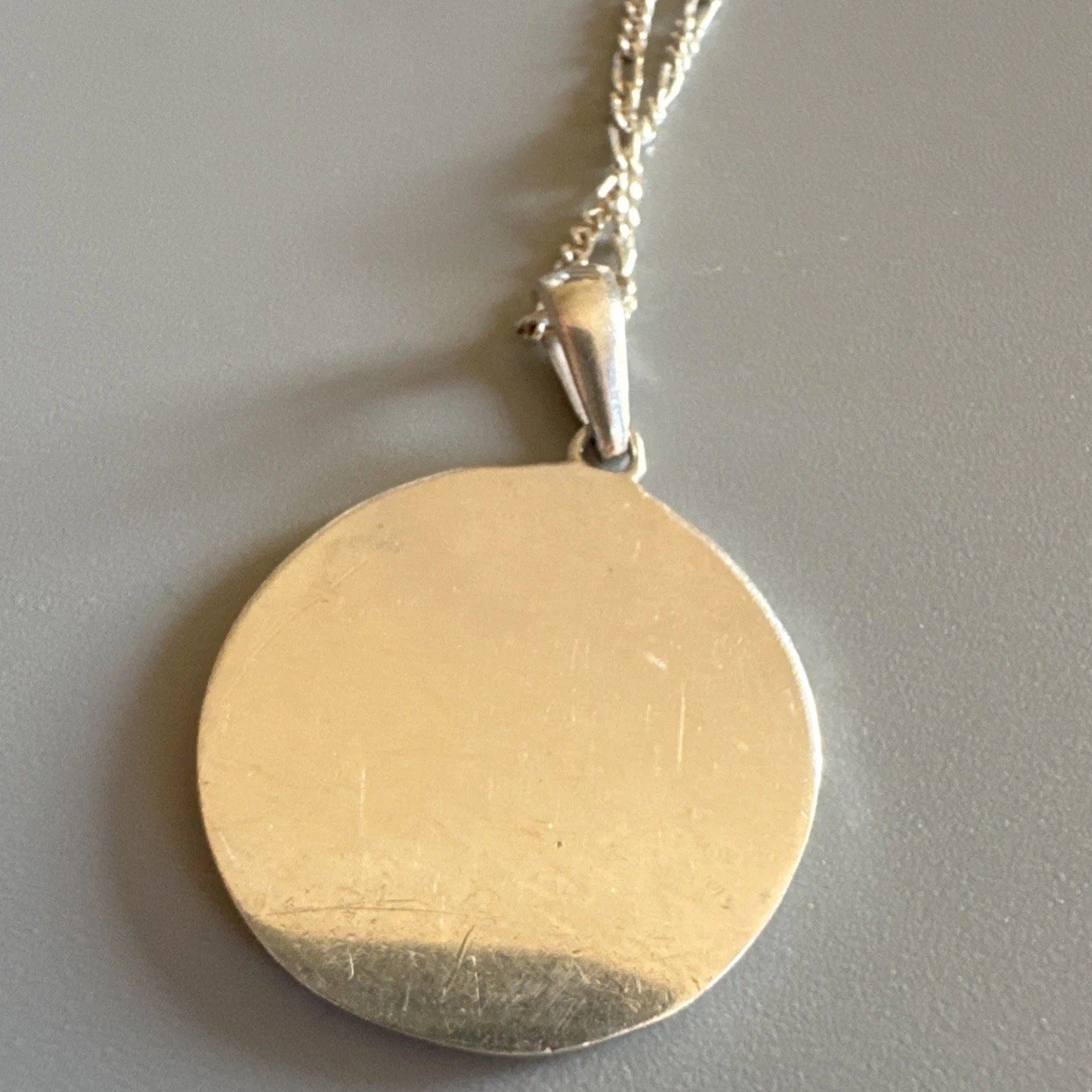Sterling Silver 925 Saint Christopher Pendant & 20” 1.5mm Figaro Chain Necklace