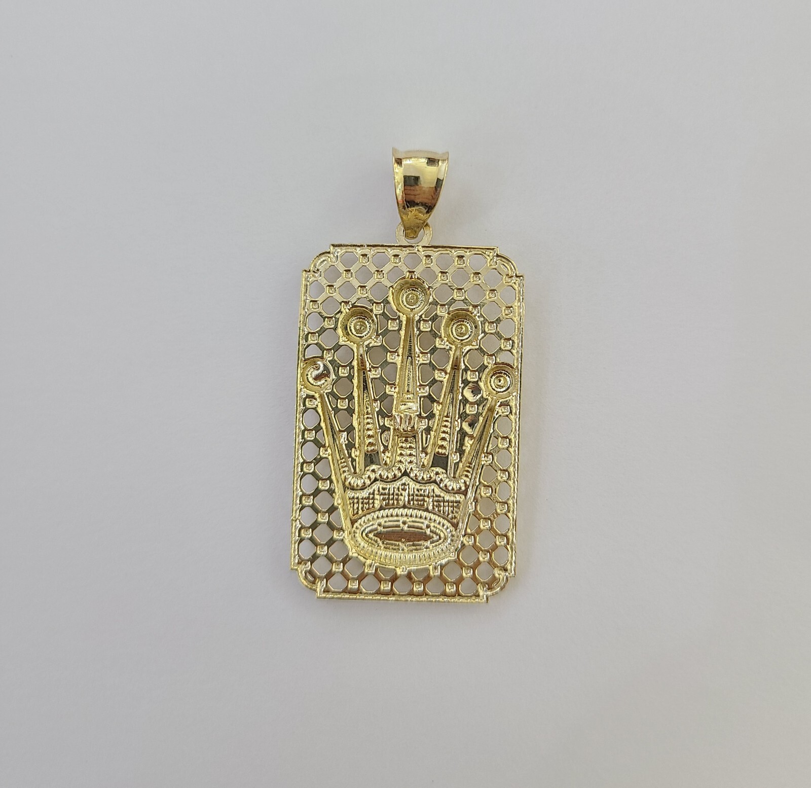 10K Real Yellow Gold Crown Charm Pendant Crown Gold 10kt