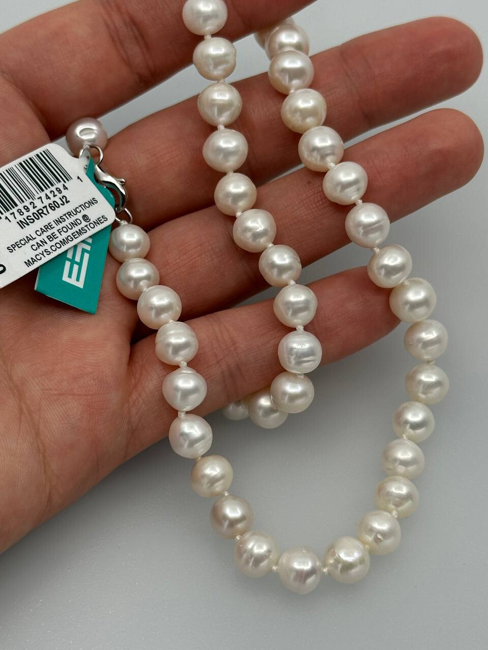 NWT $200 EFFY White Pearl Necklace Genuine Freshwater Pearl Necklace for Women