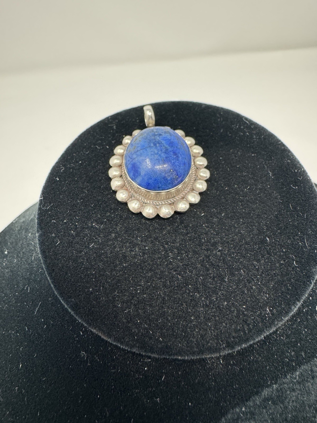Unbranded Sterling Silver 925 Blue Oval Southwest Style Pendant