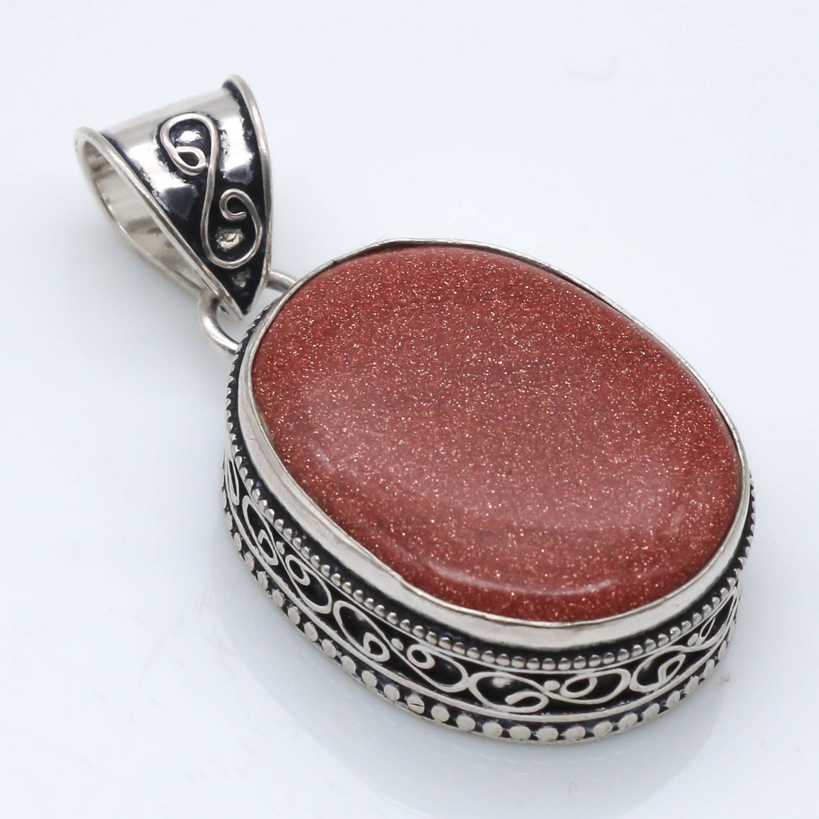 Natural Sunsitara Gemstone Pendant 925 Sterling Silver Jewelry Size 2.10″