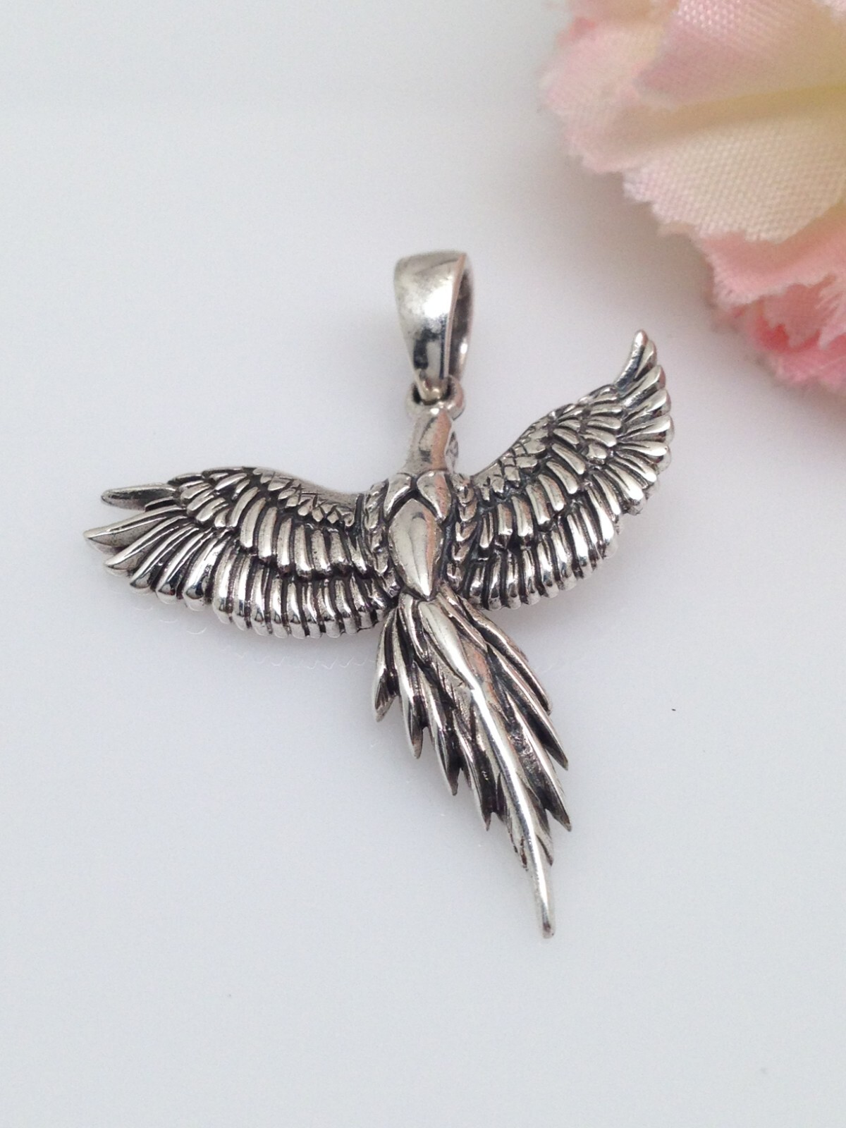 925 Sterling Silver Phoenix Pendant for necklace Womens 25mm(0.98″)/33mm(1.3″)