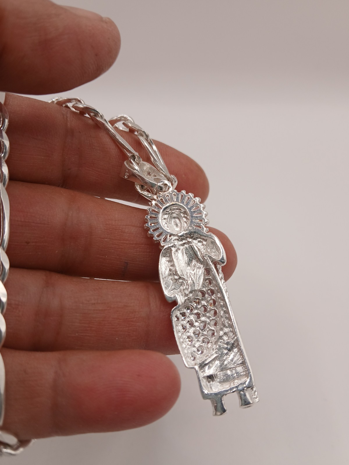 925 Sterling Silver Men’s Women’s BIG St Jude Thaddeus San Judas Tadeo Pendant