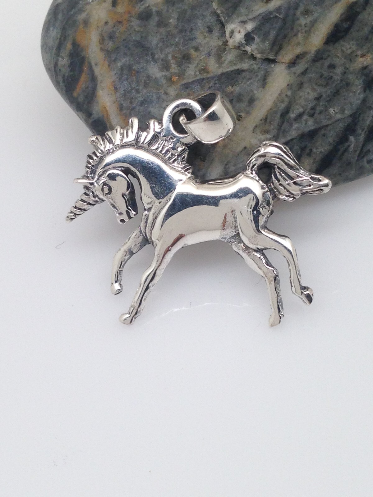 Unicorn Pendant Sterling Silver 925 26mm(1.02″)