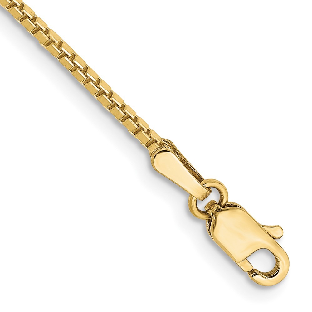 10K Yellow Gold 1-1.9mm Box Chain Necklace 7-30 Inch Mens Womens