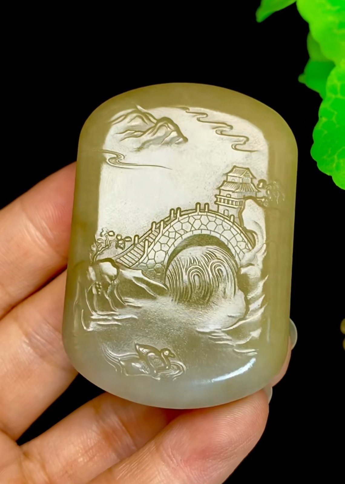 Natural Jade HeTian Nephrite Yellow Amulet Dragon Tiger Pendant Certified 0630