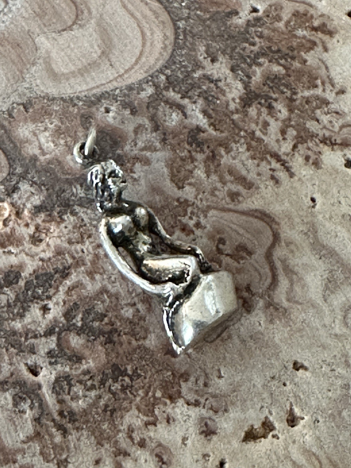 Vintage Sterling Silver Mermaid Lady Charm Pendant Sea Ocean Beach Fun