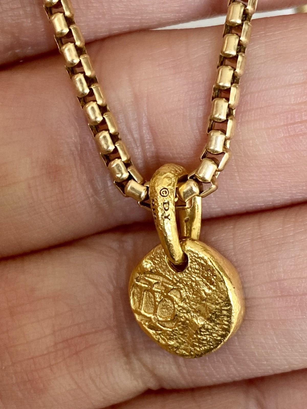 David Yurman 22K/18K Gold Shipwreck Pendant Necklace 2.7mm 24” Excellent $7000