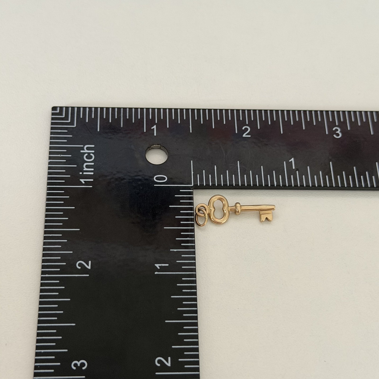 Vintage 14K Yellow Gold Puffy Key Charm Pendant