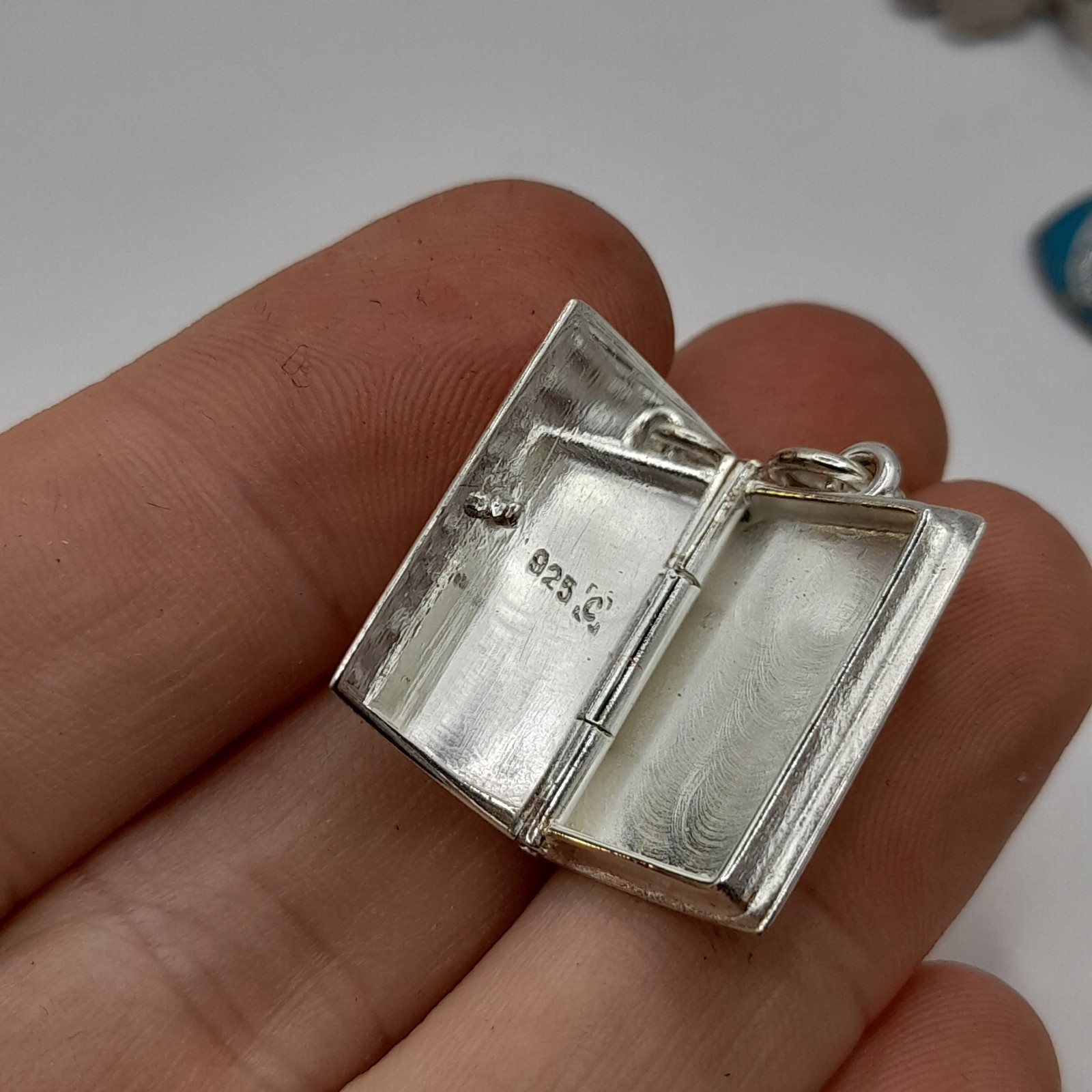 Sterling 925 Silver Book Style Photo Locket Pendant