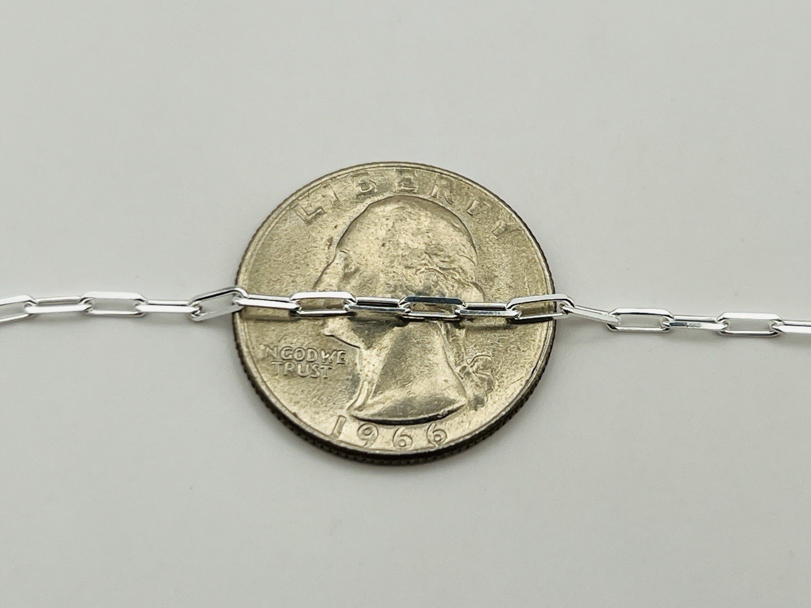 Sterling Silver 2mm Paperclip Link Chain Necklace 16 Inches