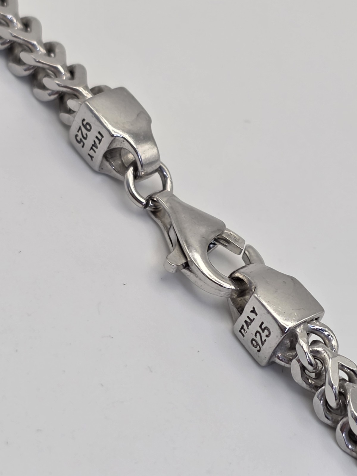 SQUARE FRANCO LINK CHAIN NECKLACE STERLING SILVER 925 RHODIUM PLATED ANTI…