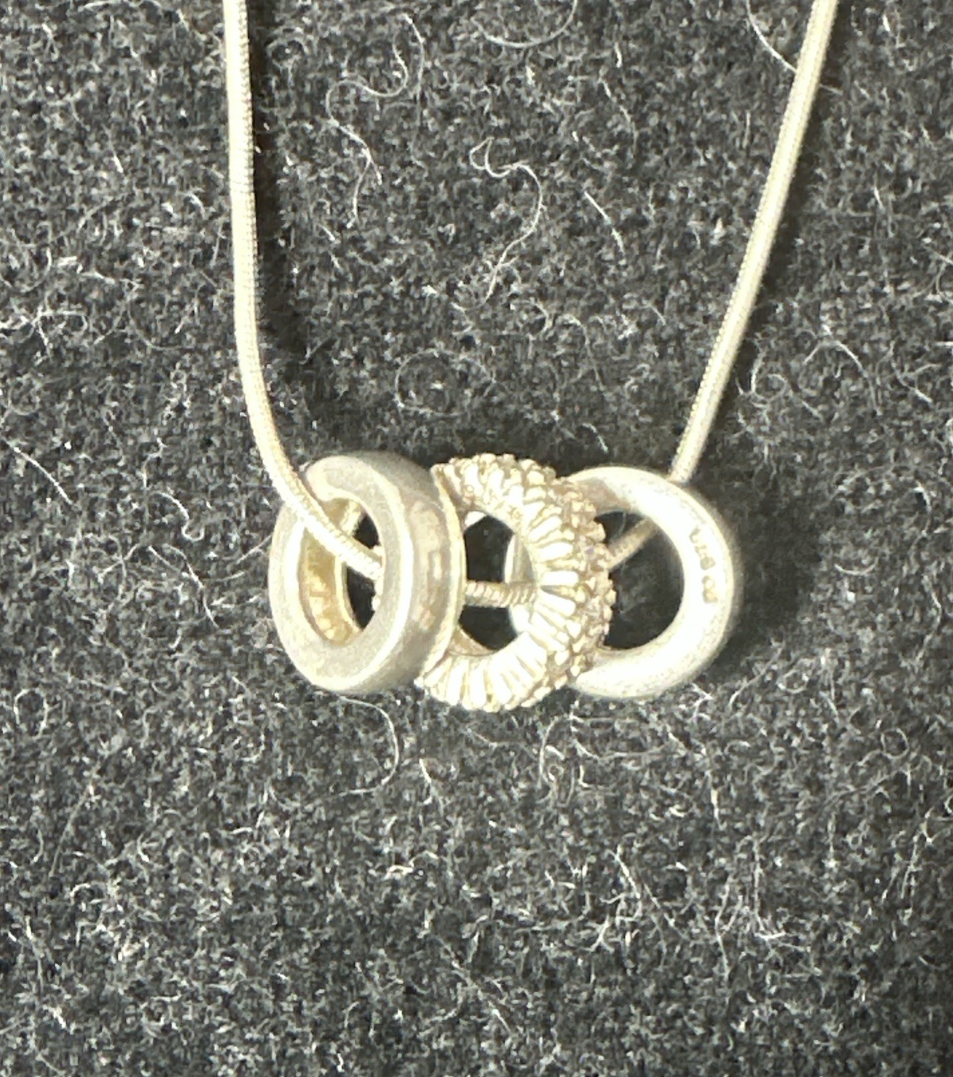 **STERLING SILVER** Women’s 30th Birthday ‘Triple Ring’ Necklace