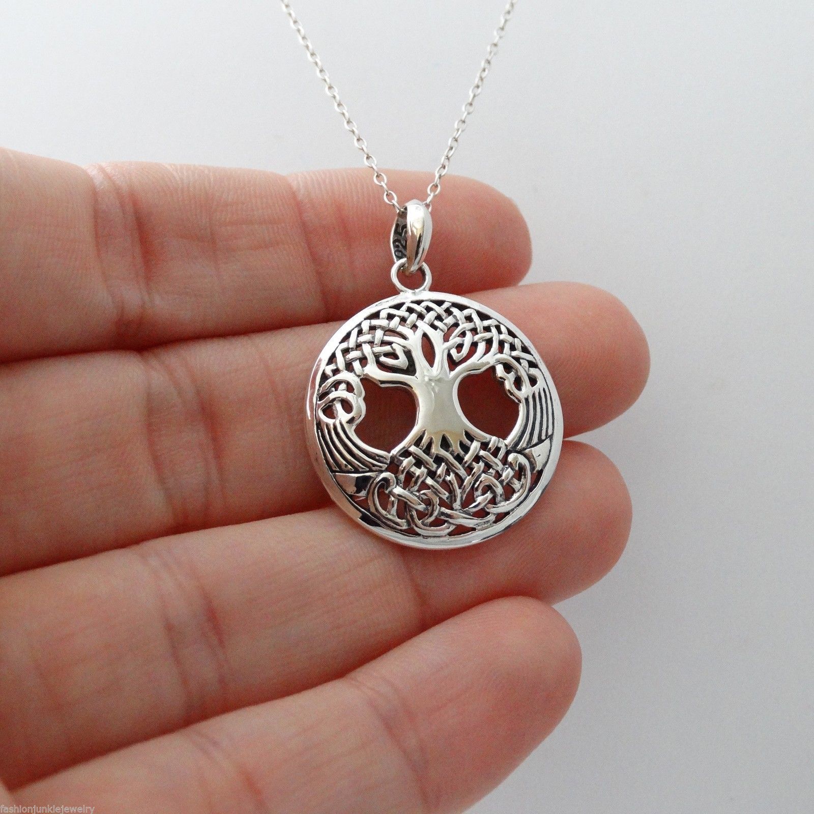 Celtic Knot Tree of Life Necklace – 925 Sterling Silver Family Roots Love Gift