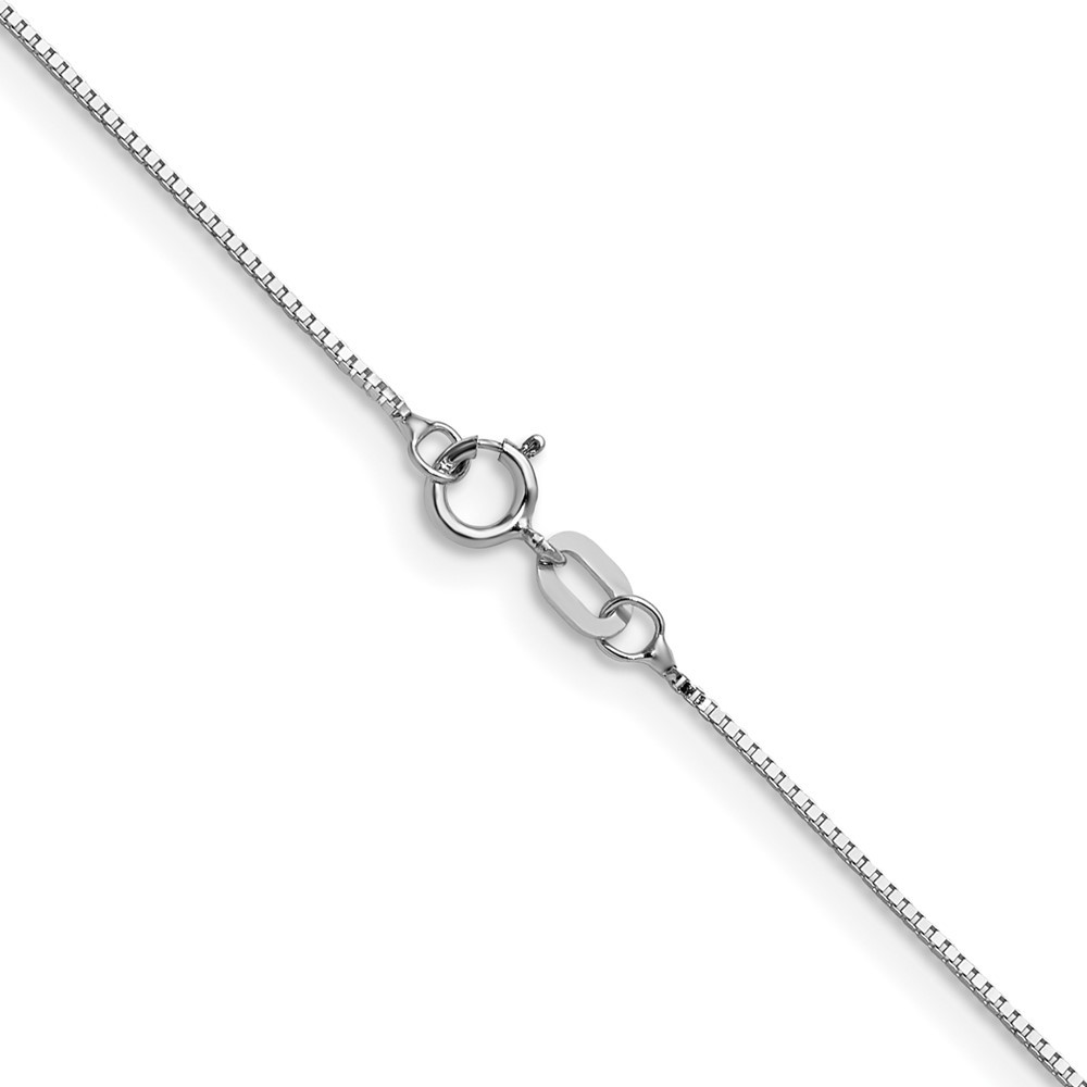 10K White Gold .7mm Box Chain Necklace 16″ for Women 1.09gm