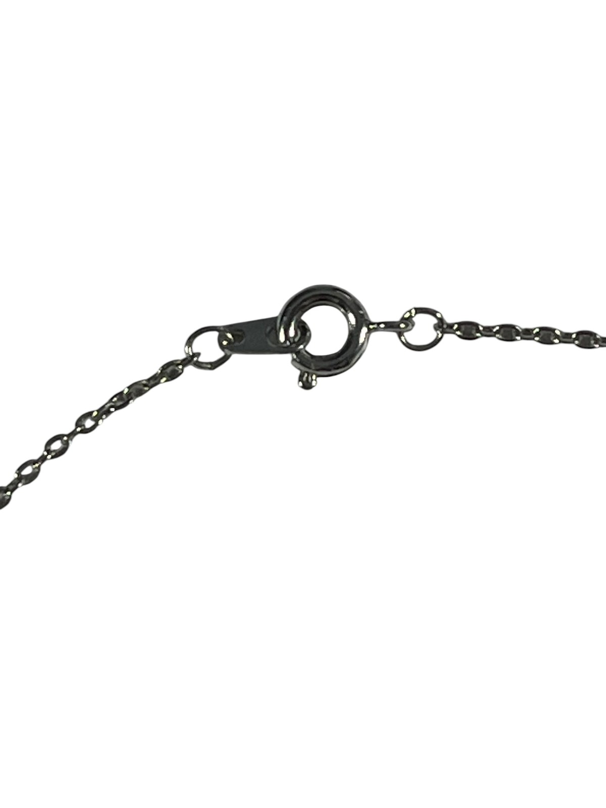 Solitaire Pendant Necklace Clear Stone Link Chain Spring Ring Clasp Jewelry