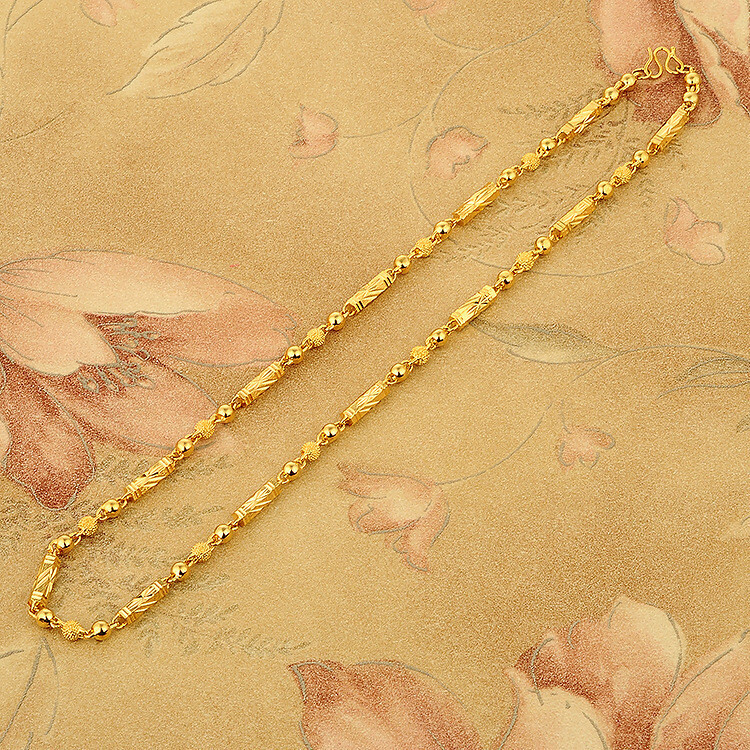 Gold-plated Brass 6mm-8mm Rope Chain Diamond Cut Pendant Necklace 8″- 20″