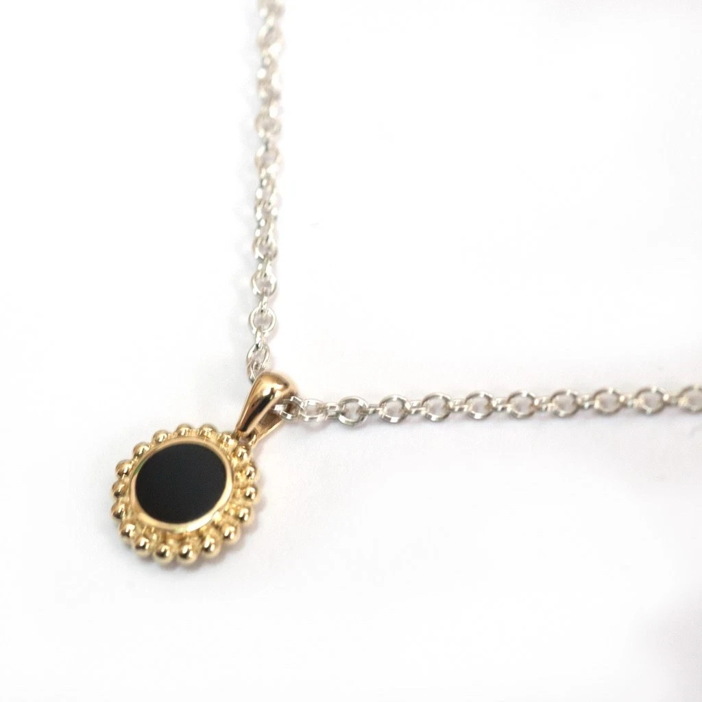 LAGOS Covet Necklace in Sterling Silver, 18K Gold, Black Onyx 18″ New Authentic