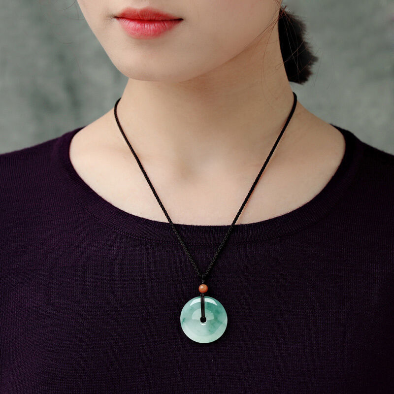 Natural Green Jade Quality Jadeite Safety Buckle Female Necklace Pendant Male