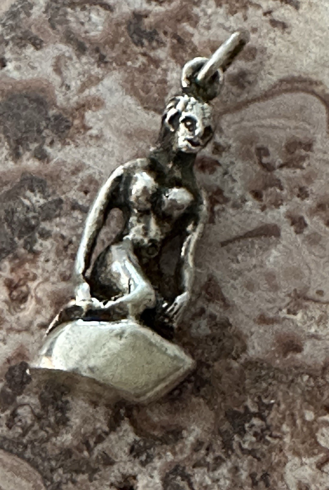 Vintage Sterling Silver Mermaid Lady Charm Pendant Sea Ocean Beach Fun