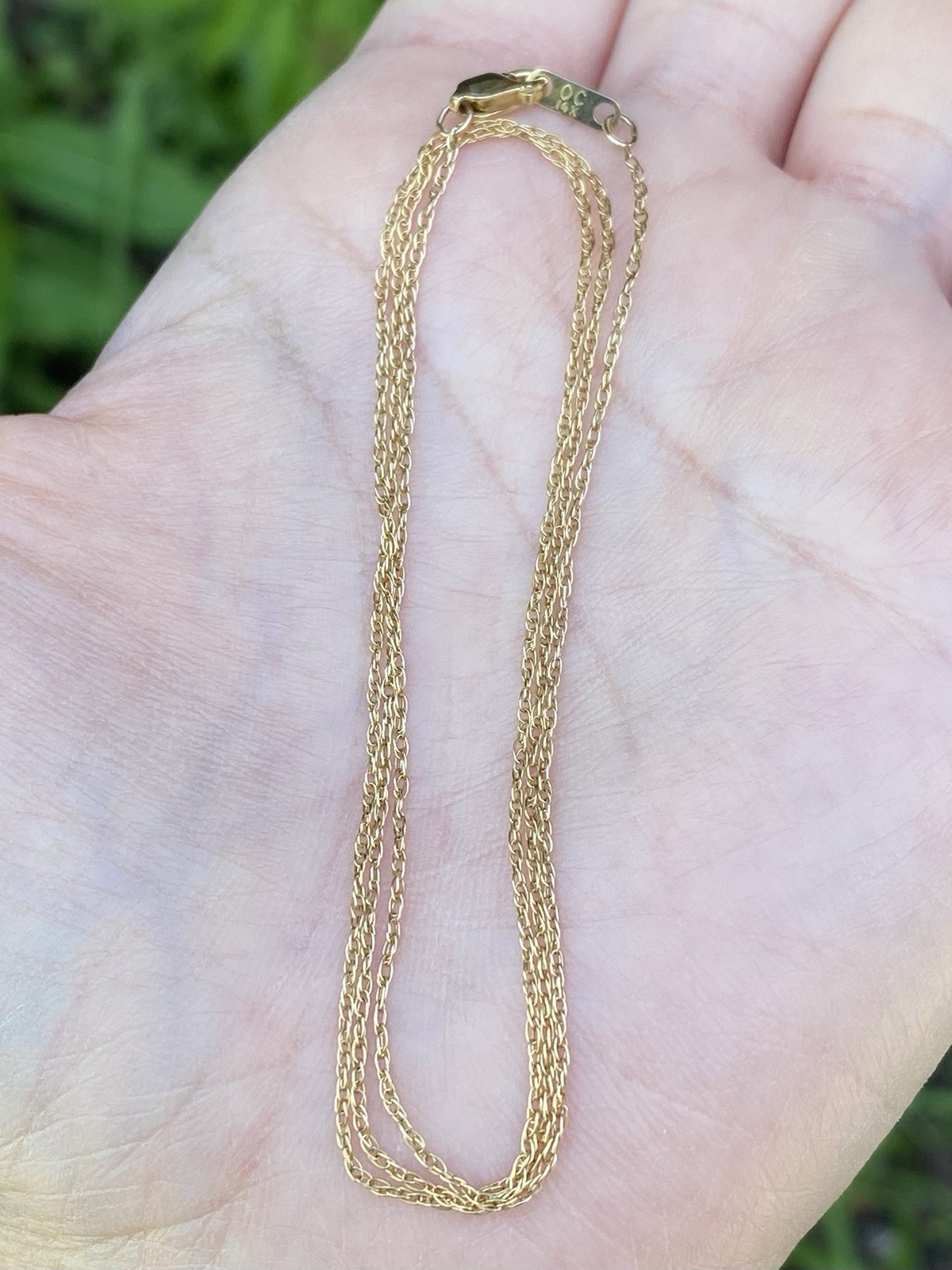 Real 14K Yellow Gold Wheat Chain Necklace 20 Inches, 1.22 Grams