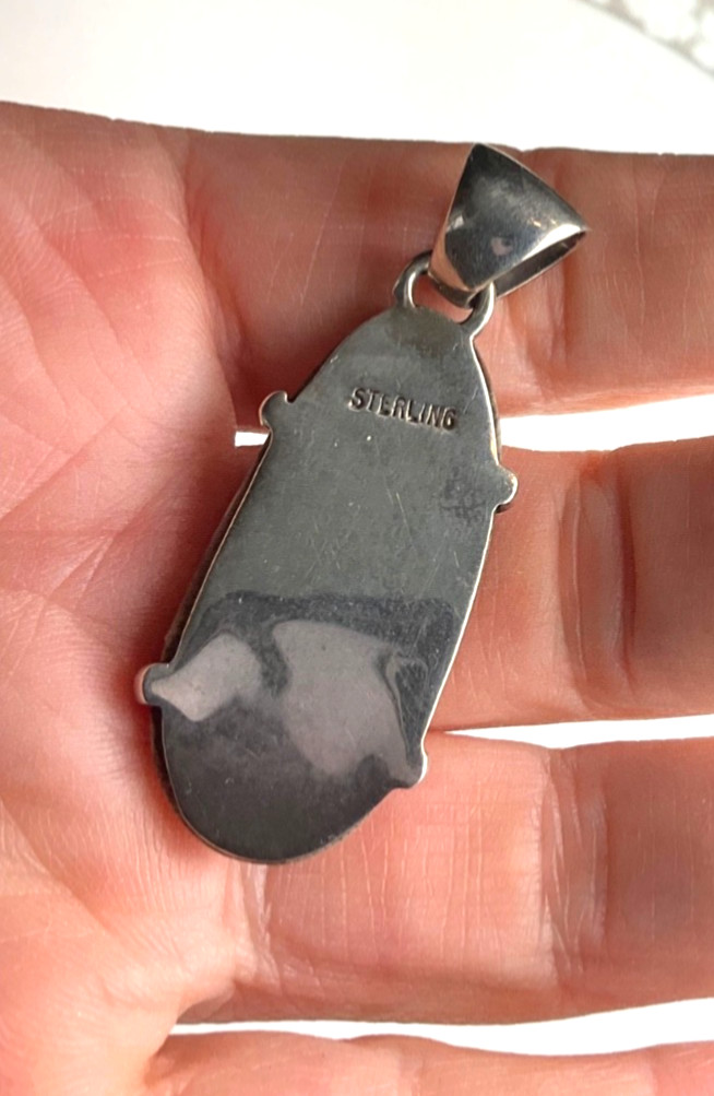 Unbranded One Size Pendant 925 Sterling Silver Petoskey Stone Coral Fossil