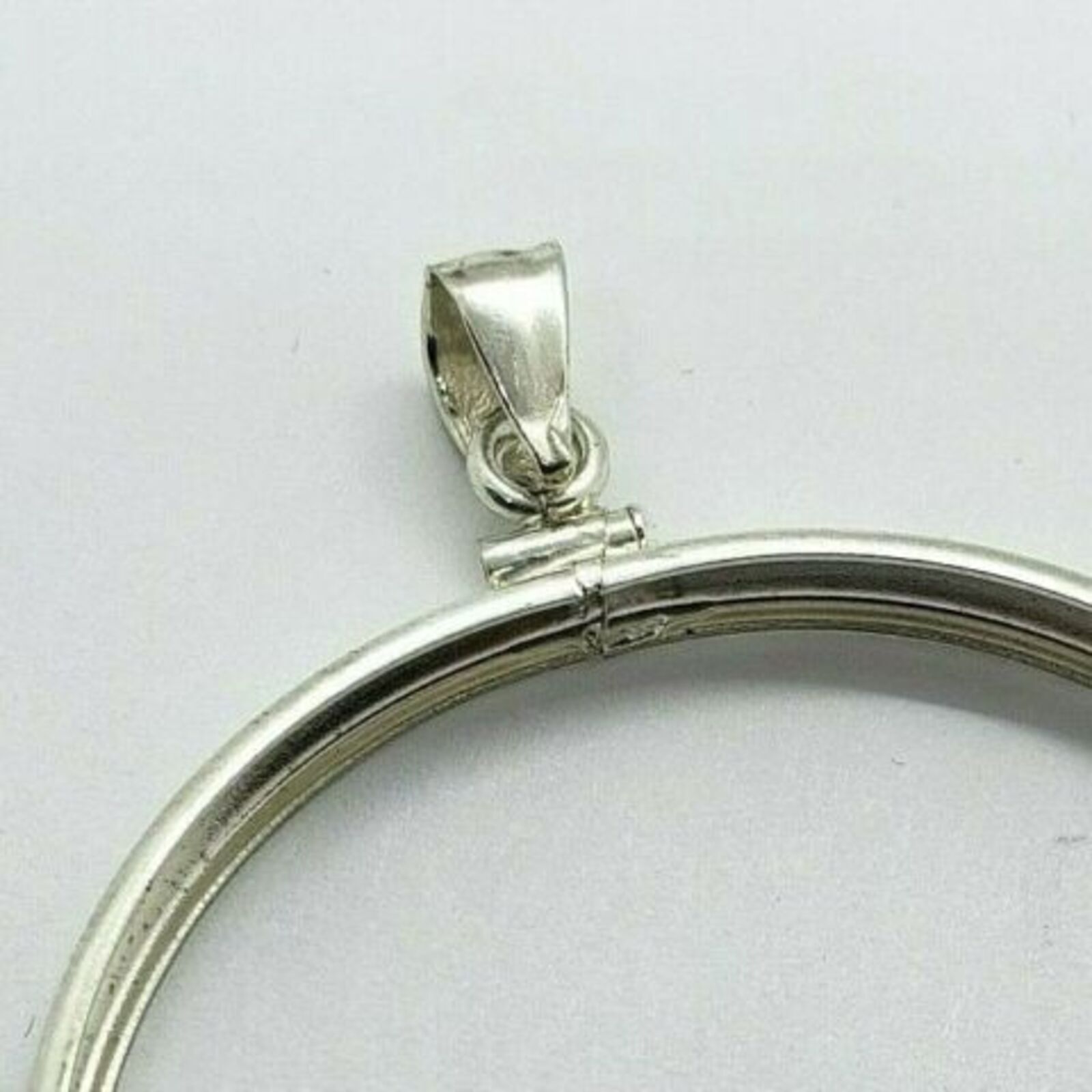 925 Solid Sterling Silver SILVER EAGLE Bezel 40.7 mm Screw Top Coin Edge One OZ
