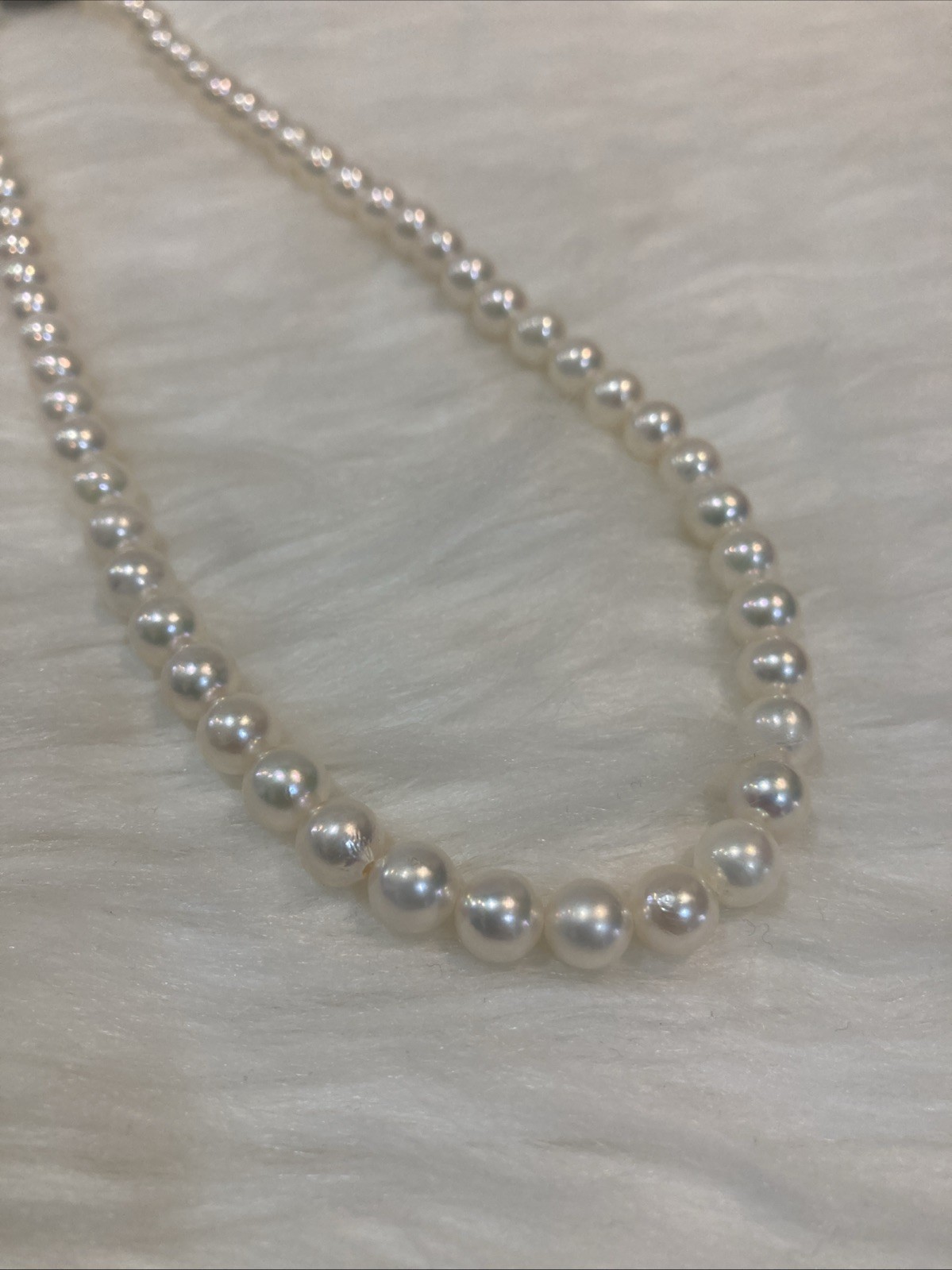 A02 Japanese Akoya Pearl Necklace 6.7-7mm 43cm Silver Clasp White Pearl