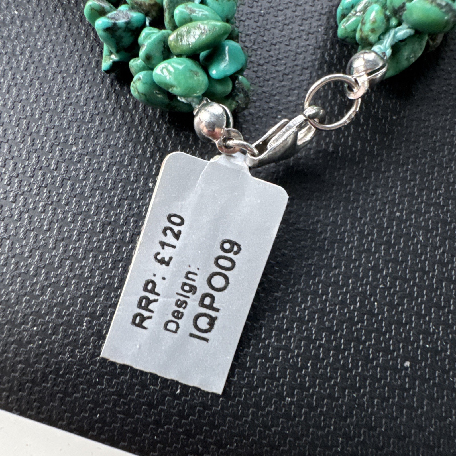 Turquoise woven twisted collar chunky wide gemstone 925 silver necklace 19-21”
