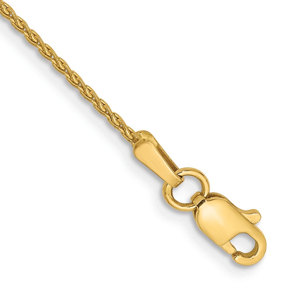 10K Yellow Gold 1-1.75mm Spiga Chain Necklace 7-30 Inch Mens Womens