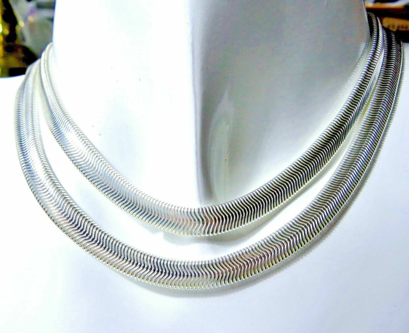 Men’s 925 Sterling Silver 6mm Wide 16/18/20/22/24 inch Snake Chain Necklace A788
