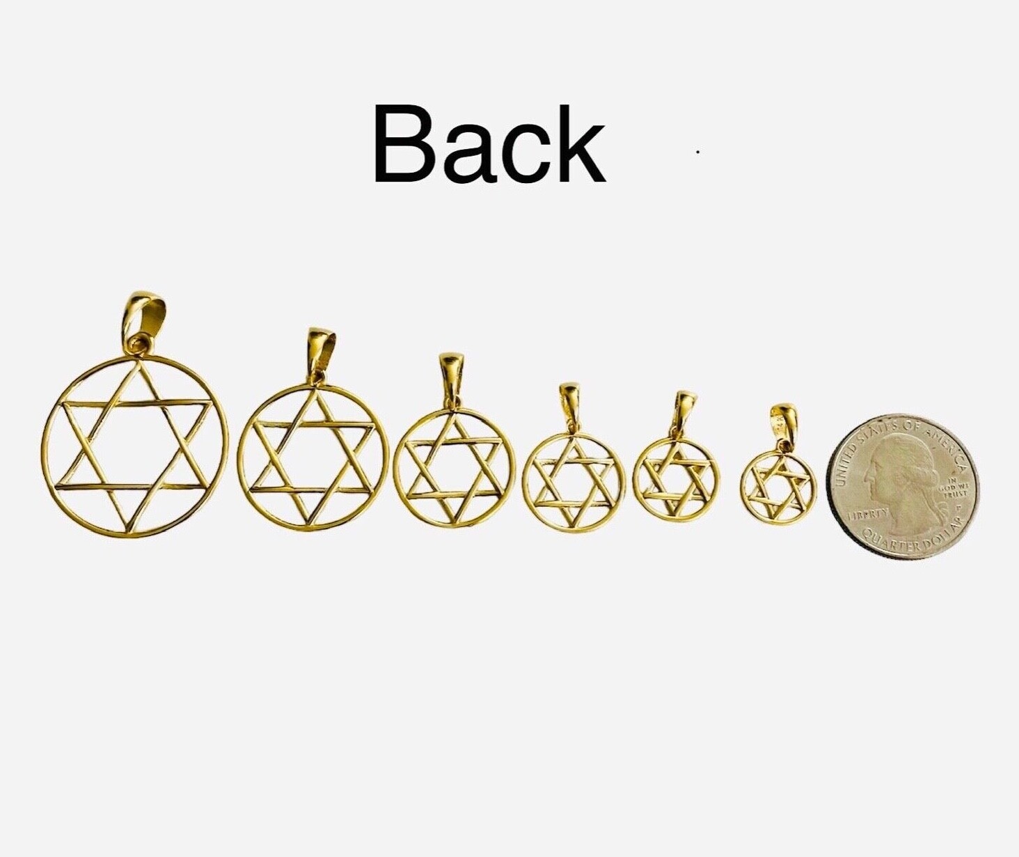 14k Solid Gold Star of David Pendant, 14K Real Solid Gold Star of David- T037