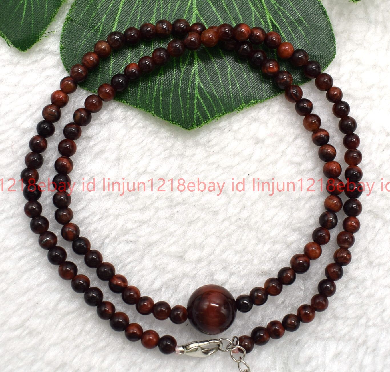 Natural Beautiful 4mm Red Tiger’s Eye Round Gemstone Beaded Necklace 16-28in
