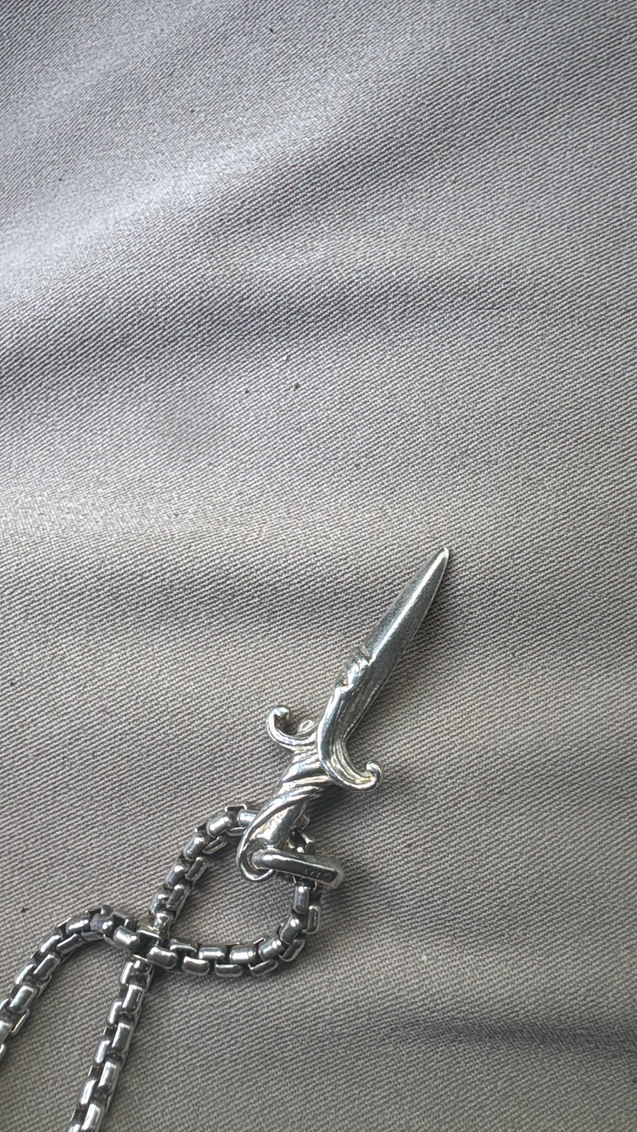 David Yurman Wave Dagger And 22in Box Chain W Dagger Pendant