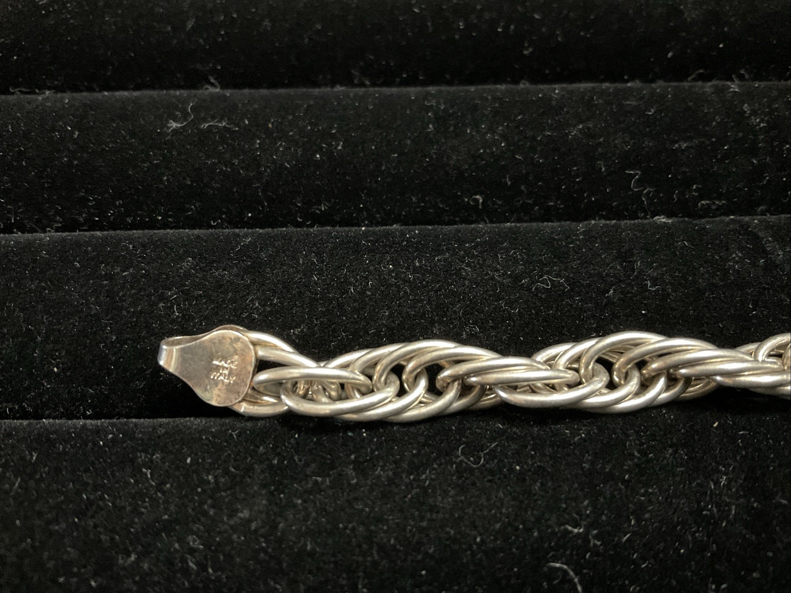 VTG 7 inch Sterling Italy 925 Bracelet Twisted Rope Lg Links 18 gr #002
