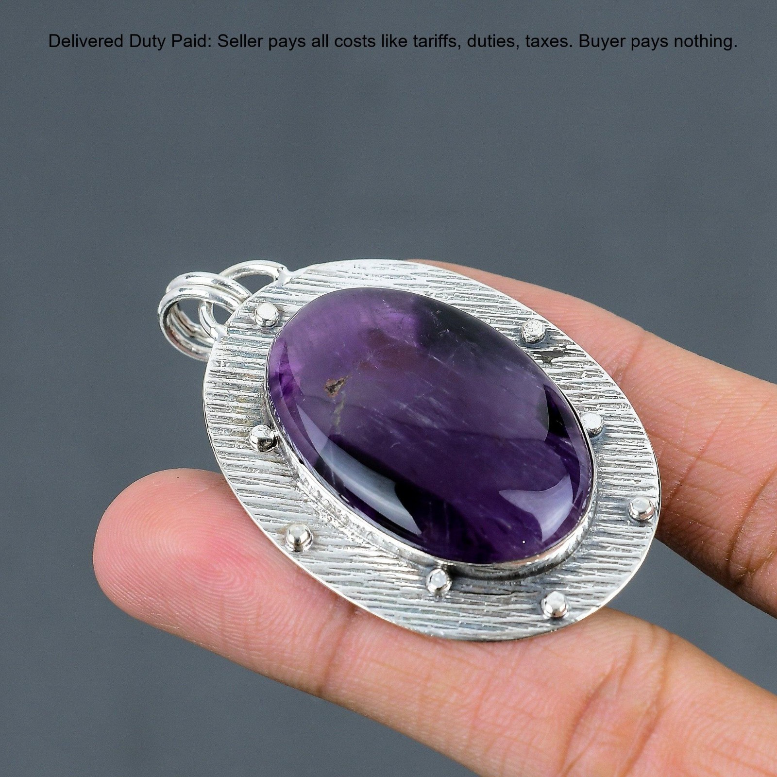 925 Silver February Star Amethyst Stone Wife Anniversary Unique Pendant Jewelry