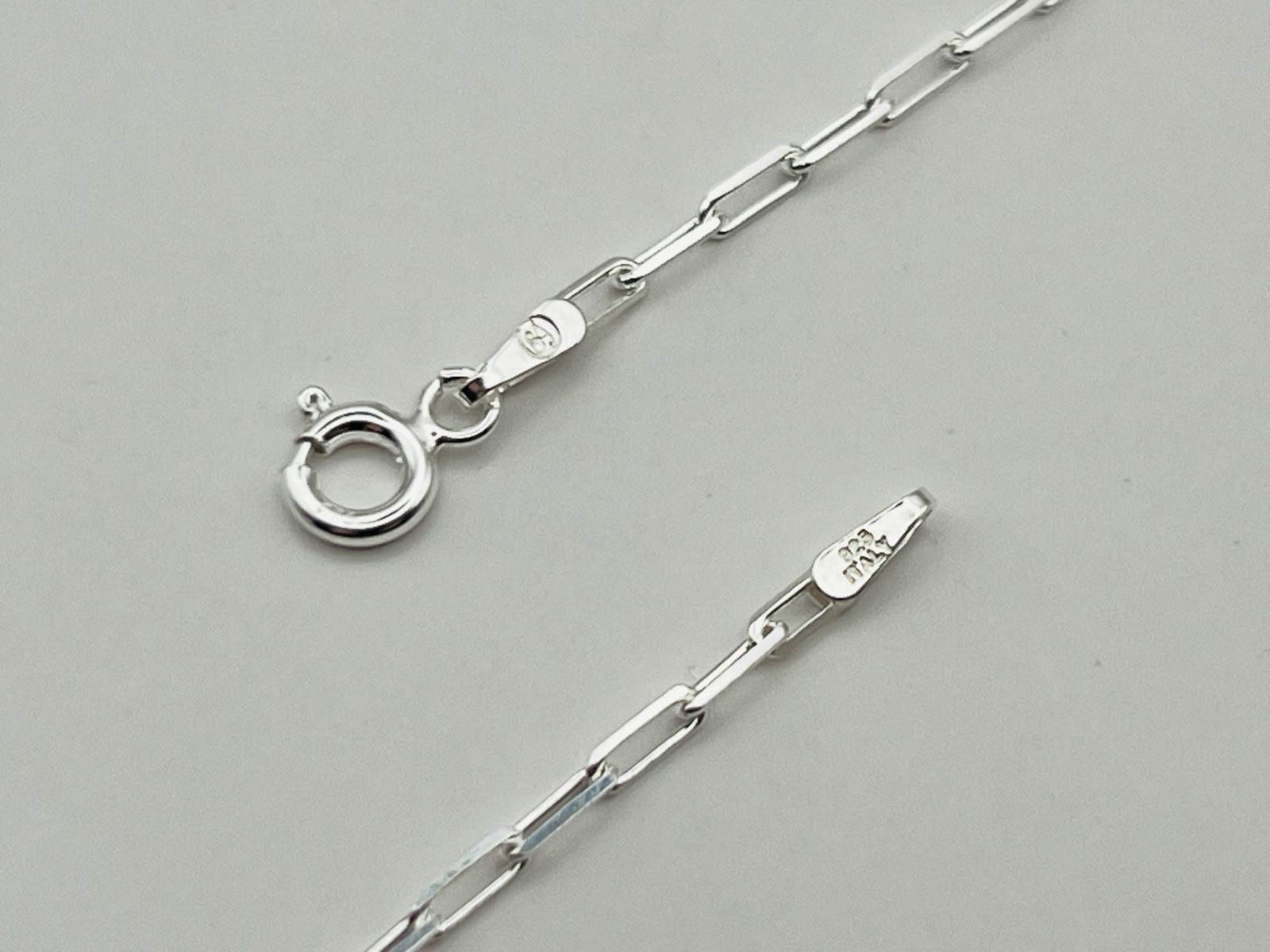 Sterling Silver 2mm Paperclip Link Chain Necklace 16 Inches