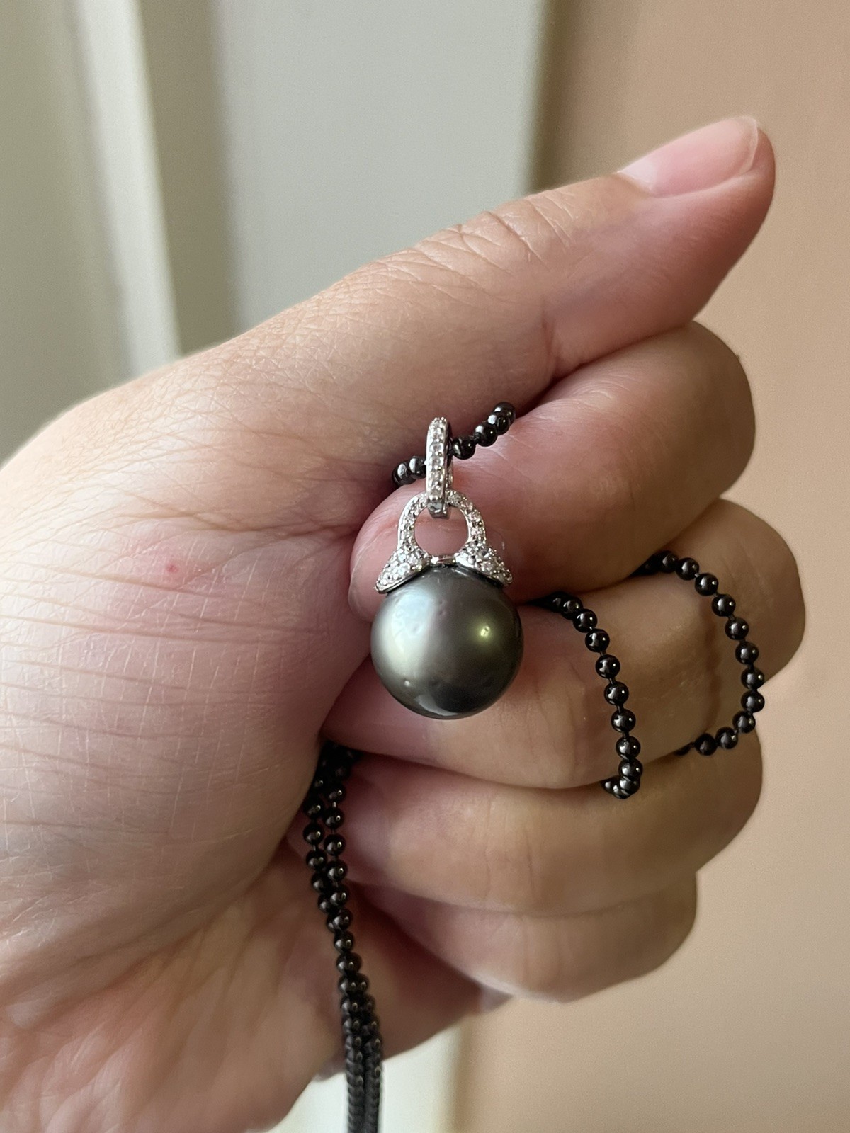 12mm Tahitian Natural South Sea Pearl Pendant Only With S925 opened clasp
