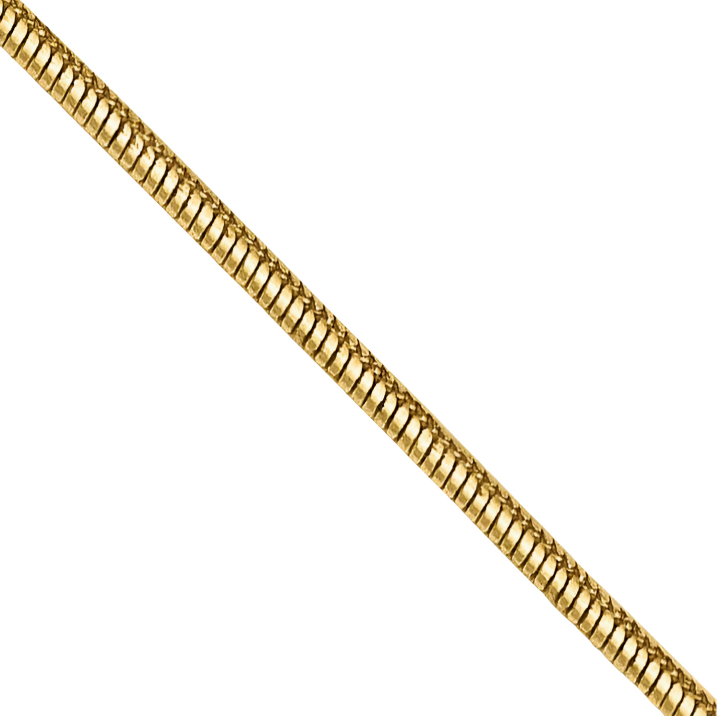 14K Solid Yellow Gold 0.65mm Dainty Round Herringbone Snake Chain Necklace
