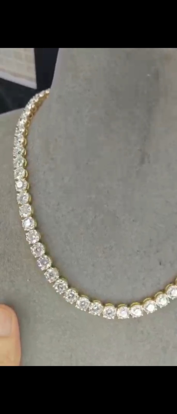 Diamond Tennis Chain 2ct Each 132 Total Ct 13k Solid Gold Lab Diamonds Vs1 22″