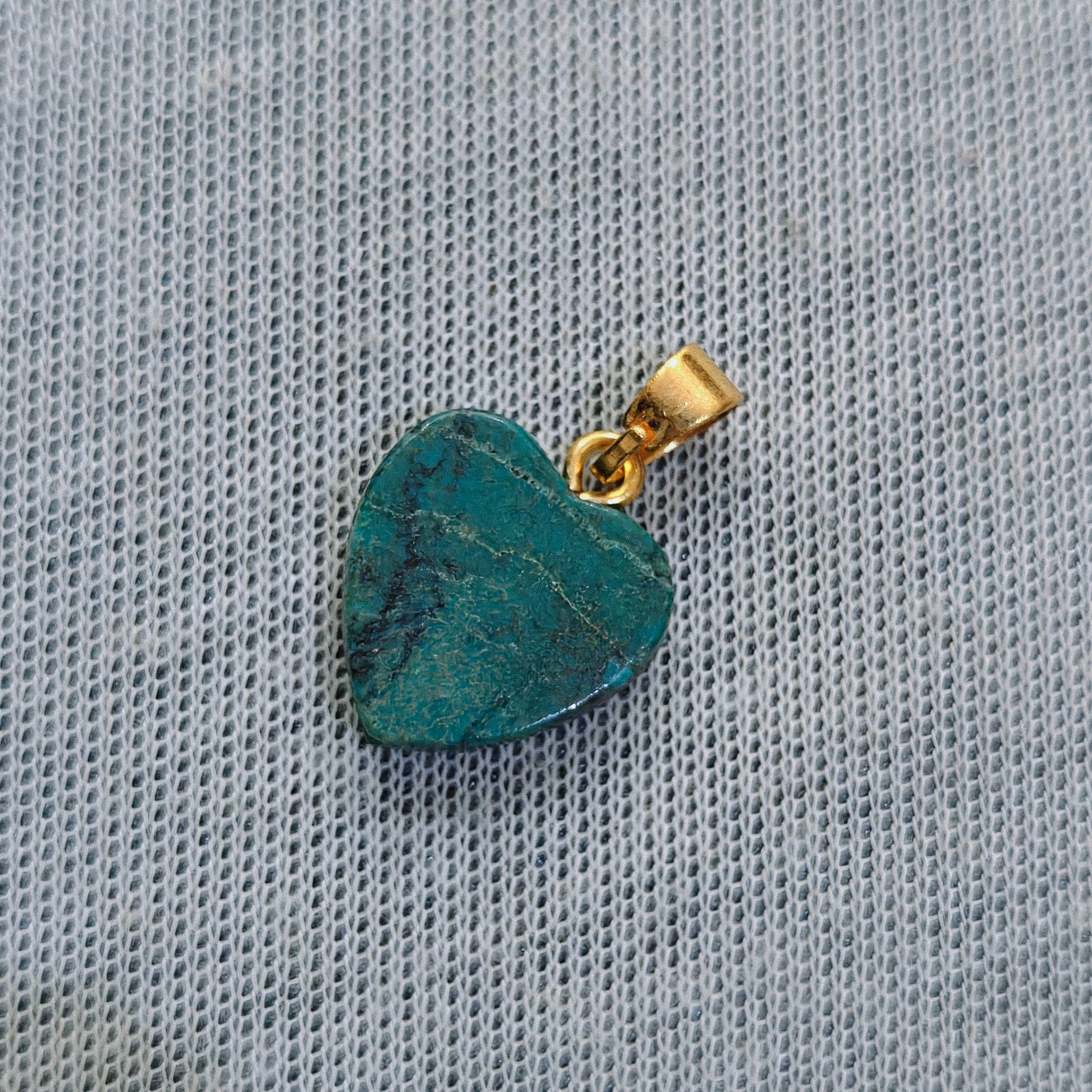 Natural Turquoise Gemstone Heart Pendant Turquoise Handmade Brass Hook Pendant