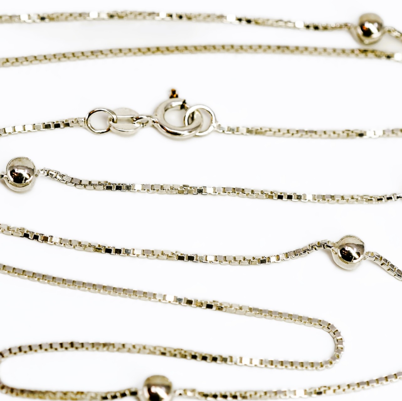 Sterling Silver Box Link & Ball Chain Necklace 70cm #69784