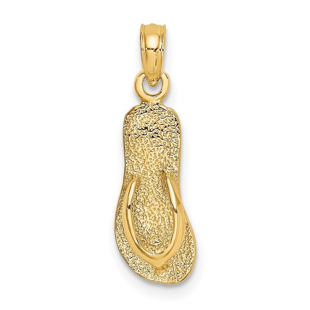 10K Yellow Gold Single Strap Flip-Flop Charm Pendant 0.76gm L-20.6 mm, W-6.7mm