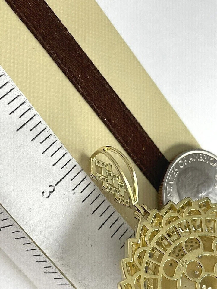 2.70Ct Lab Created Diamond Round 3D Delphic Men’s Pendant 14K Yellow Gold Plated