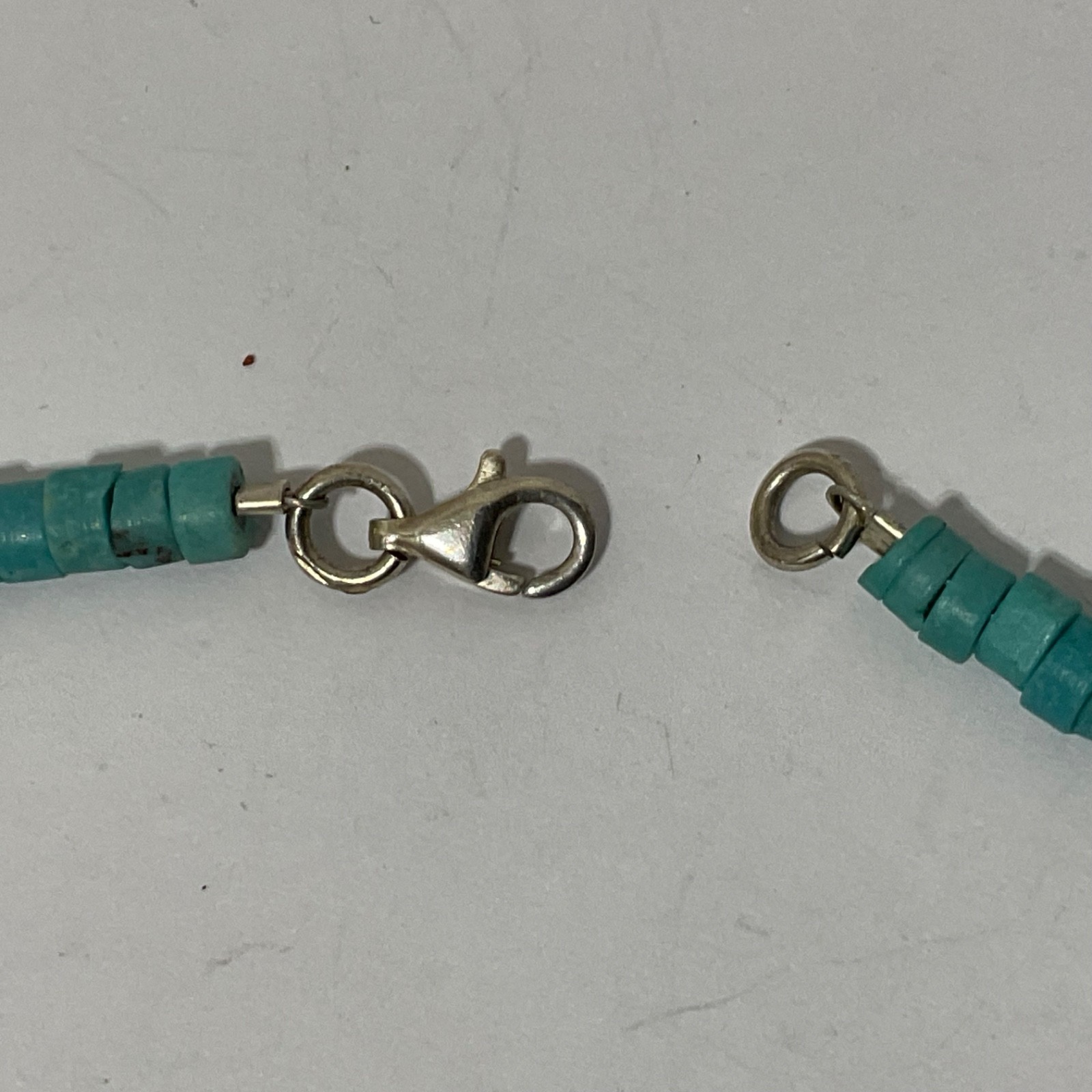 Artisan Turquoise Heishi Bead Collar Necklace Sterling Silver Gift Earrings 925