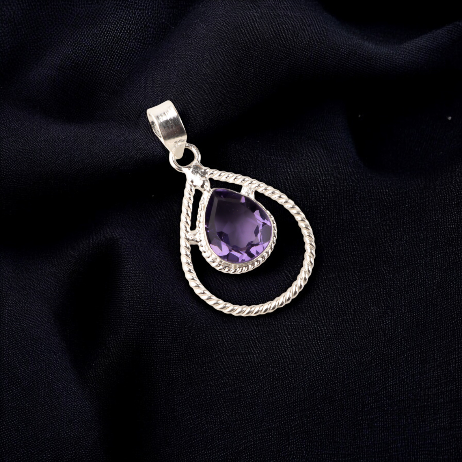 Iolite Gemstone 925 Sterling Silver Jewelry Handmade Pendant For Birthday Gift