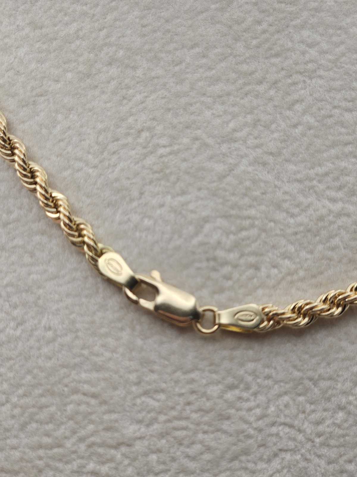 18K Yellow Gold Diamond-Cut Rope Chain Necklace, 17.6”, 8.5g, 3.5mm